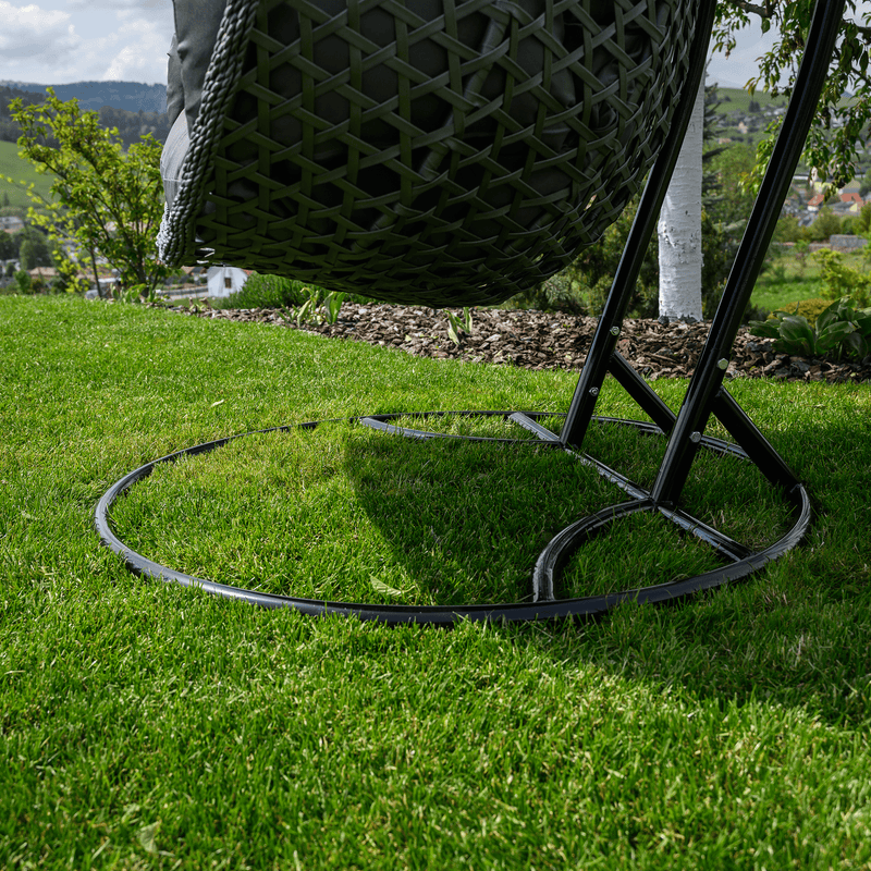 Függő dupla fotel, fekete/szürke/sötétszürke, DAKAN NEW