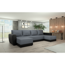 Univerzális ülőgarnitúra, szürke/fekete, DAKAR NEW U