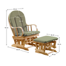 Hintaszék lábtartóval, természetes/zöld, DALBERT