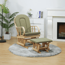 Hintaszék lábtartóval, természetes/zöld, DALBERT