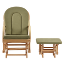 Hintaszék lábtartóval, természetes/zöld, DALBERT