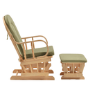 Hintaszék lábtartóval, természetes/zöld, DALBERT