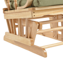 Hintaszék lábtartóval, természetes/zöld, DALBERT