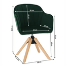 Forgószék, Velvet szövet, smaragd/bükk, DALIO