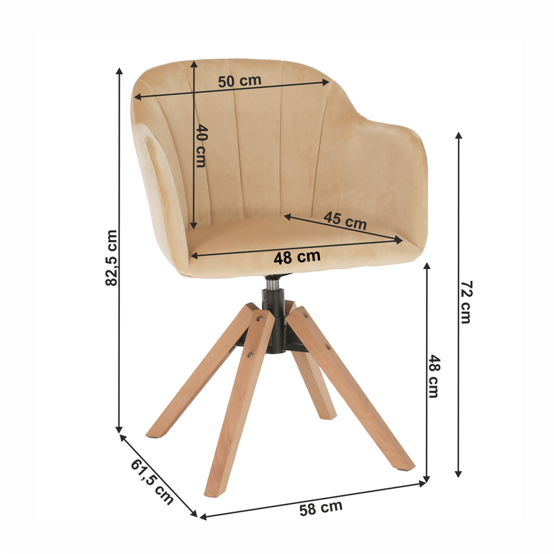 Forgószék, bézs/bükk, DALIO