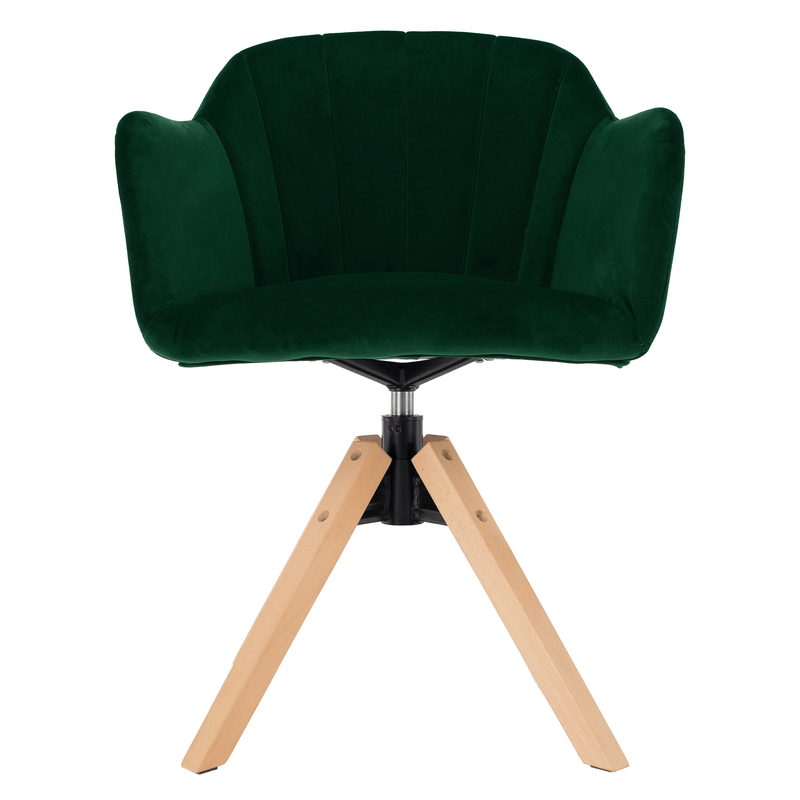Forgószék, Velvet szövet, smaragd/bükk, DALIO