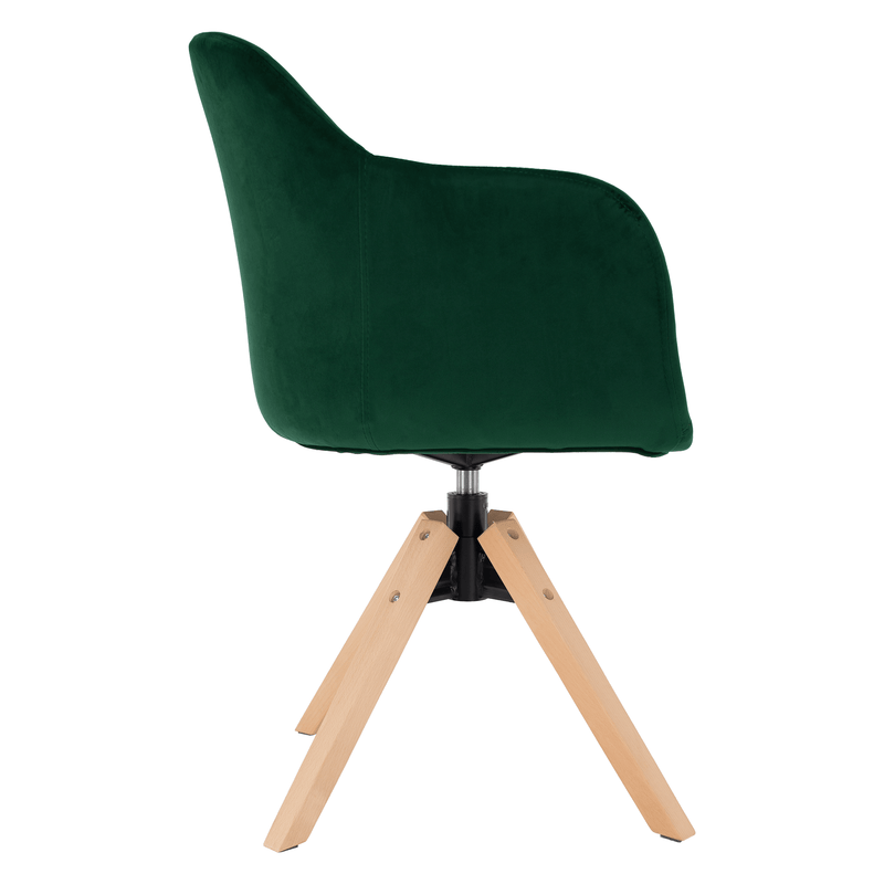 Forgószék, Velvet szövet, smaragd/bükk, DALIO