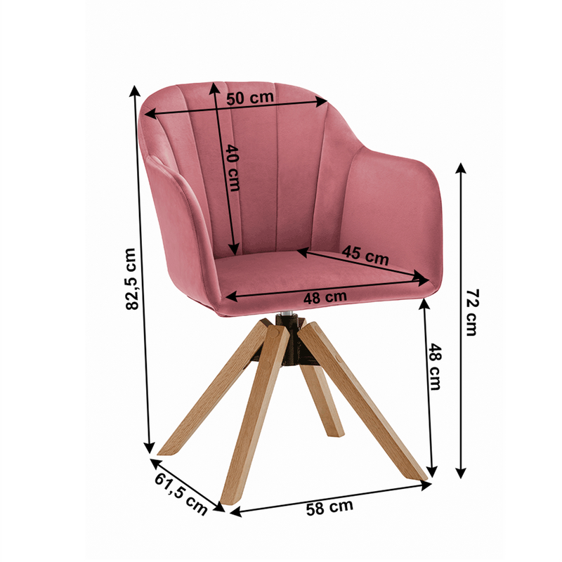 Forgószék, Velvet szövet, öreg rózsaszín/bükk, DALIO