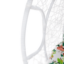 Függő dupla fotel, fehér/minta virág, DALVEA 2 NEW