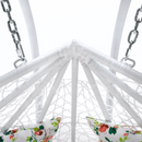 Függő dupla fotel, fehér/minta virág, DALVEA 2 NEW