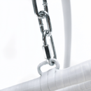 Függő dupla fotel, fehér/minta virág, DALVEA 2 NEW