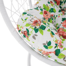 Függő dupla fotel, fehér/minta virág, DALVEA 2 NEW