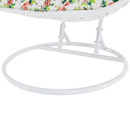 Függő dupla fotel, fehér/minta virág, DALVEA 2 NEW