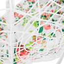 Függő dupla fotel, fehér/minta virág, DALVEA 2 NEW