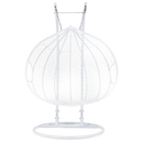 Függő dupla fotel, fehér/minta virág, DALVEA 2 NEW