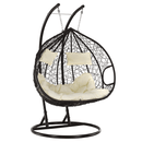 Függő dupla fotel, barna/bézs, DALVEA 2 NEW