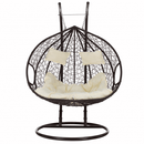 Függő dupla fotel, barna/bézs, DALVEA 2 NEW