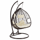 Függő dupla fotel, barna/bézs, DALVEA 2 NEW