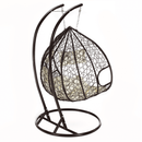 Függő dupla fotel, barna/bézs, DALVEA 2 NEW