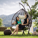 Függő dupla fotel, barna/bézs, DALVEA 2 NEW