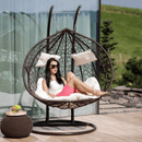 Függő dupla fotel, barna/bézs, DALVEA 2 NEW