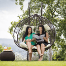 Függő dupla fotel, barna/bézs, DALVEA 2 NEW