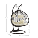 Függő dupla fotel, barna/bézs, DALVEA 2 NEW