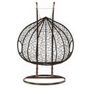 Függő dupla fotel, réz/barna/bézs, DALVEA 2 NEW