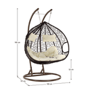 Függő dupla fotel, réz/barna/bézs, DALVEA 2 NEW