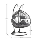 Függő dupla fotel, szürke, DALVEA 2 NEW