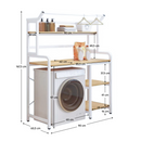 Polcállvány mosógép fölé, tölgy natural/fehér, DARBY