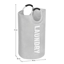 Szövet szennyestartó kosár, szürke, DARILO