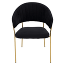 Design étkezőszék, fekete Velvet szövet/gold króm arany, DASMIN TYP 1