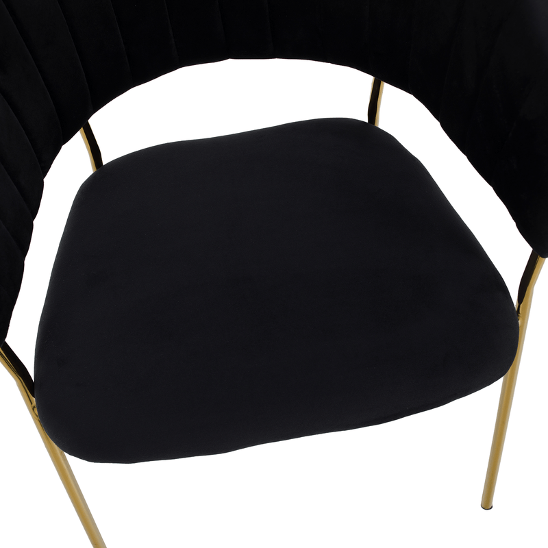 Design étkezőszék, fekete Velvet szövet/gold króm arany, DASMIN TYP 1