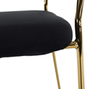 Design étkezőszék, fekete Velvet szövet/gold króm arany, DASMIN TYP 1