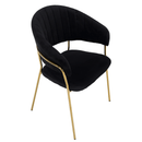 Design étkezőszék, fekete Velvet szövet/gold króm arany, DASMIN TYP 1