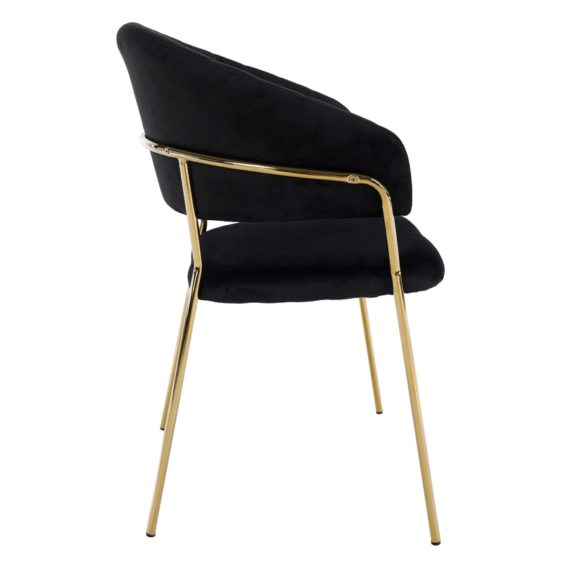 Design étkezőszék, fekete Velvet szövet/gold króm arany, DASMIN TYP 1
