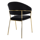 Design étkezőszék, fekete Velvet szövet/gold króm arany, DASMIN TYP 1