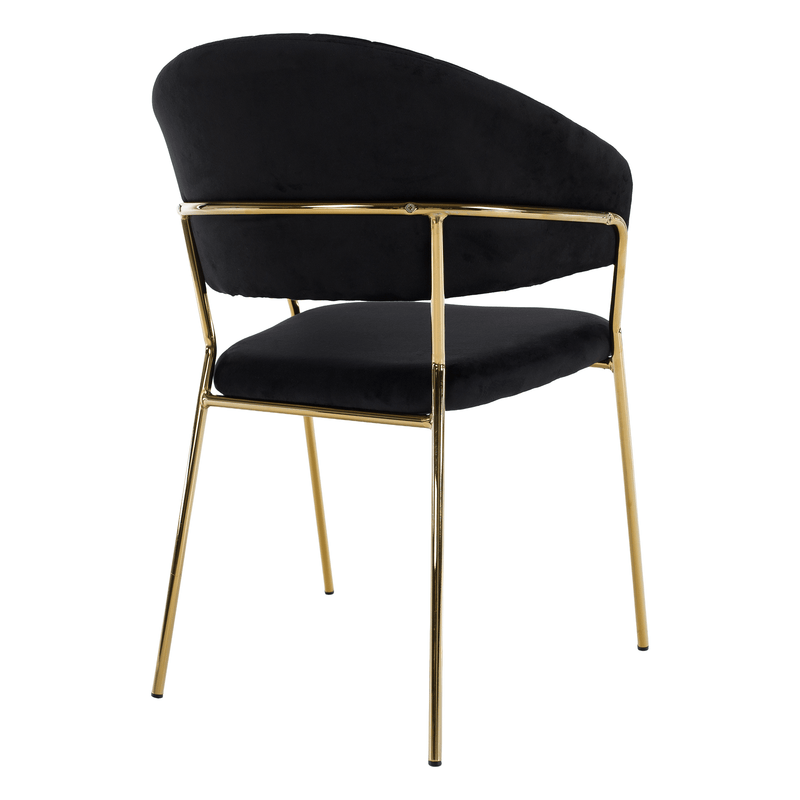 Design étkezőszék, fekete Velvet szövet/gold króm arany, DASMIN TYP 1