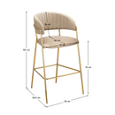 Design bárszék, bézs Velvet szövet/gold króm arany, DASMIN NEW TYP 2