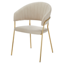 Design étkezőszék, bézs Velvet szövet/gold króm arany, DASMIN NEW TYP 1