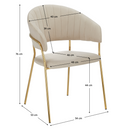 Design étkezőszék, bézs Velvet szövet/gold króm arany, DASMIN NEW TYP 1