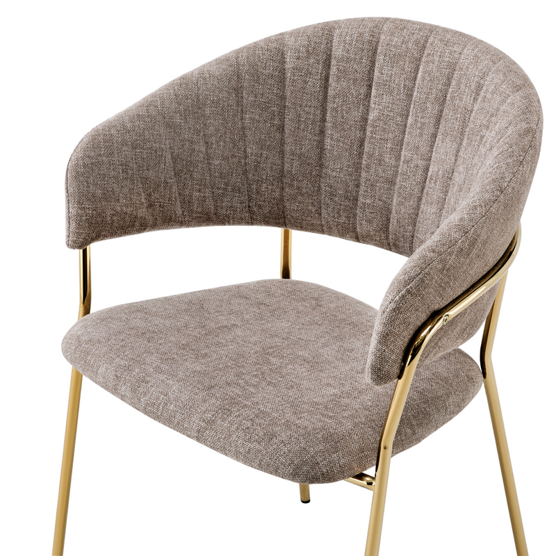 Design étkezőszék, barna szövet/gold króm arany, DASMIN TYP 1
