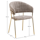 Design étkezőszék, barna szövet/gold króm arany, DASMIN TYP 1
