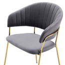 Design étkezőszék, szürkésbarna Velvet szövet/gold króm arany, DASMIN TYP 1