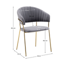 Design étkezőszék, szürkésbarna Velvet szövet/gold króm arany, DASMIN TYP 1