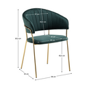 Design étkezőszék, sötétzöld Velvet szövet/gold króm arany, DASMIN TYP 1