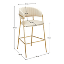 Design bárszék, bézs Velvet szövet/gold króm arany, DASMIN TYP 2