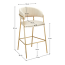 Design bárszék, bézs Velvet szövet/gold króm arany, DASMIN TYP 2