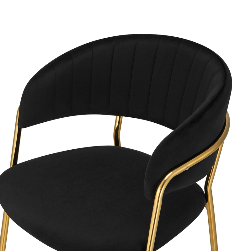 Design bárszék, fekete Velvet szövet/gold króm arany, DASMIN TYP 2